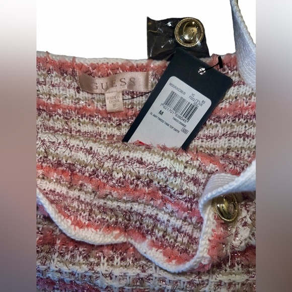 NWT GUESS Pink White Amy Tweed Cropped Tank Top Medium & Mini Skirt Small Set! - Picture 11 of 16